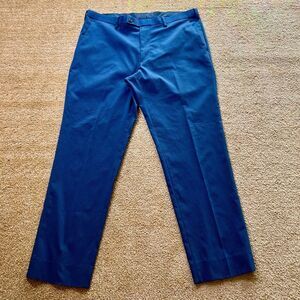 Uniqlo Mens Blue Pinstripe Flat Front Straight Leg Dress Pants Size 34x34‎